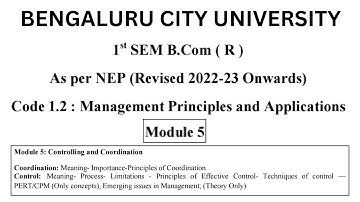 Management Principles and Applications chapter 5 | BCU 1 Sem B.Com NEP Syllabus 2022-23