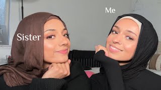 We swapped our makeup and hijab routine! | Maryam Malik