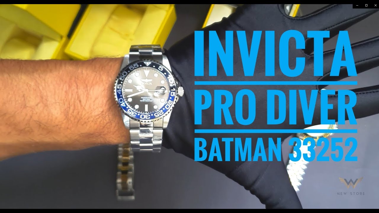 Detalhes Relógio Invicta Pro Diver Batman 33252 42mm de Caixa - YouTube