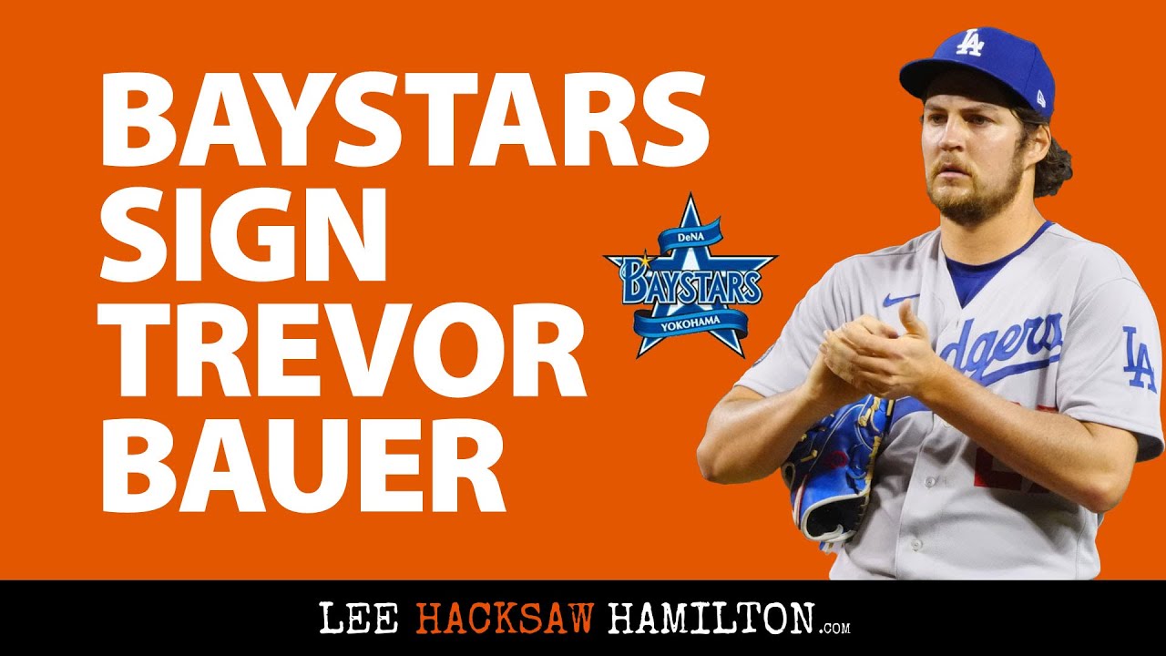 LA Dodger pitcher Trevor Bauer signs with the Yokohama BayStars 
