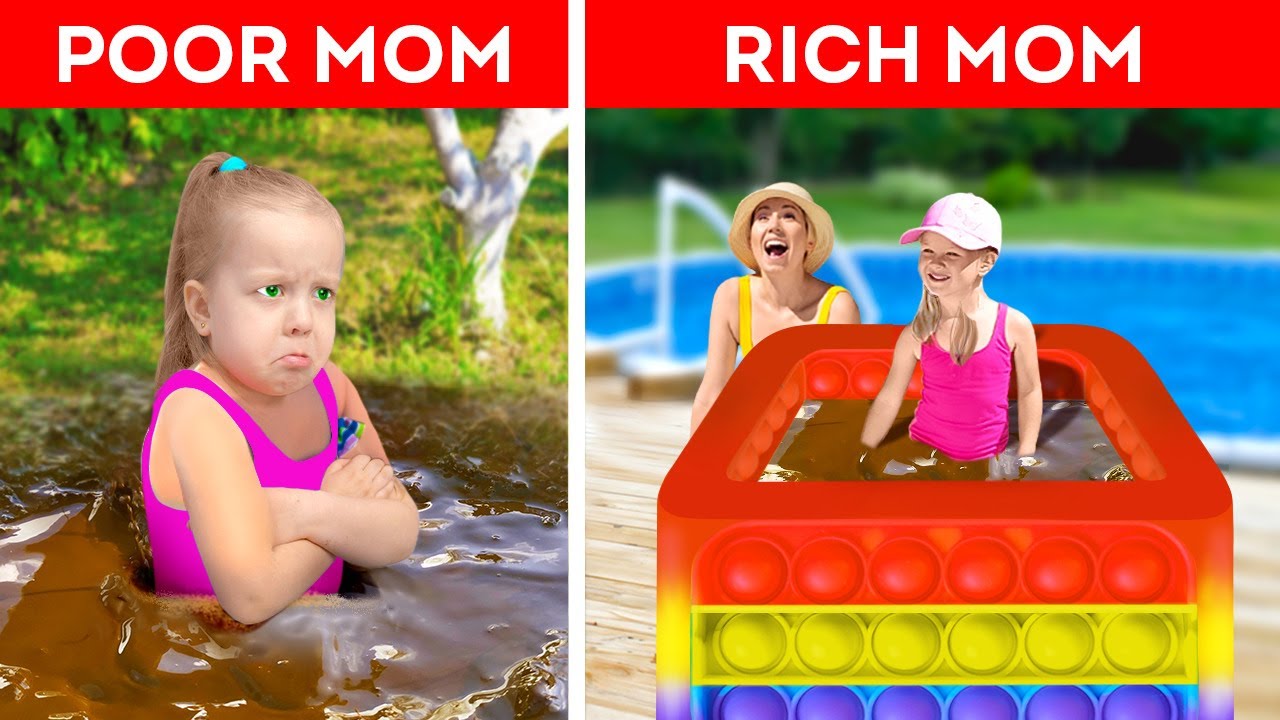 RICH MOM vs BROKE MOM. Cool parenting hacks