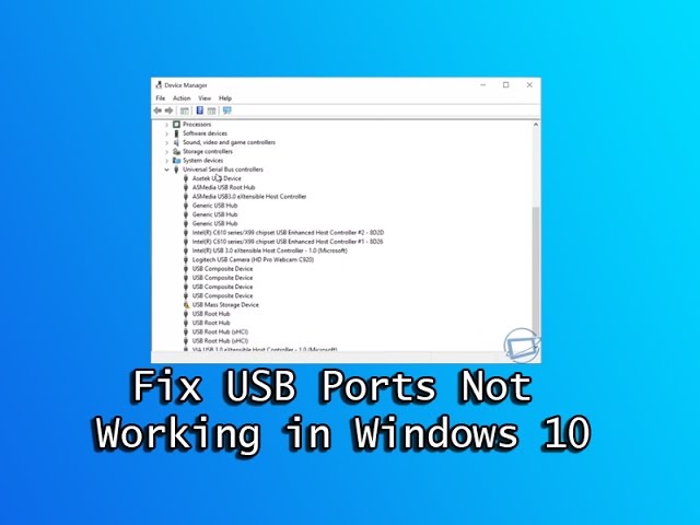 Hold op Tilfældig horisont Fix USB Ports Not Working in Windows 10 - YouTube