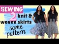 Sewing woven patterns with knits?! 2 Canterbury Skirts (Style Arc). Woven & knit versions. Winner?