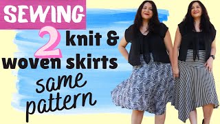 Sewing woven patterns with knits?! 2 Canterbury Skirts (Style Arc). Woven & knit versions. Winner?