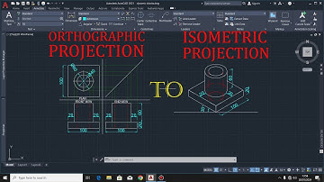 From  Orthographic projection tp Isometric projection@ AutoCAD # Technical Drawing