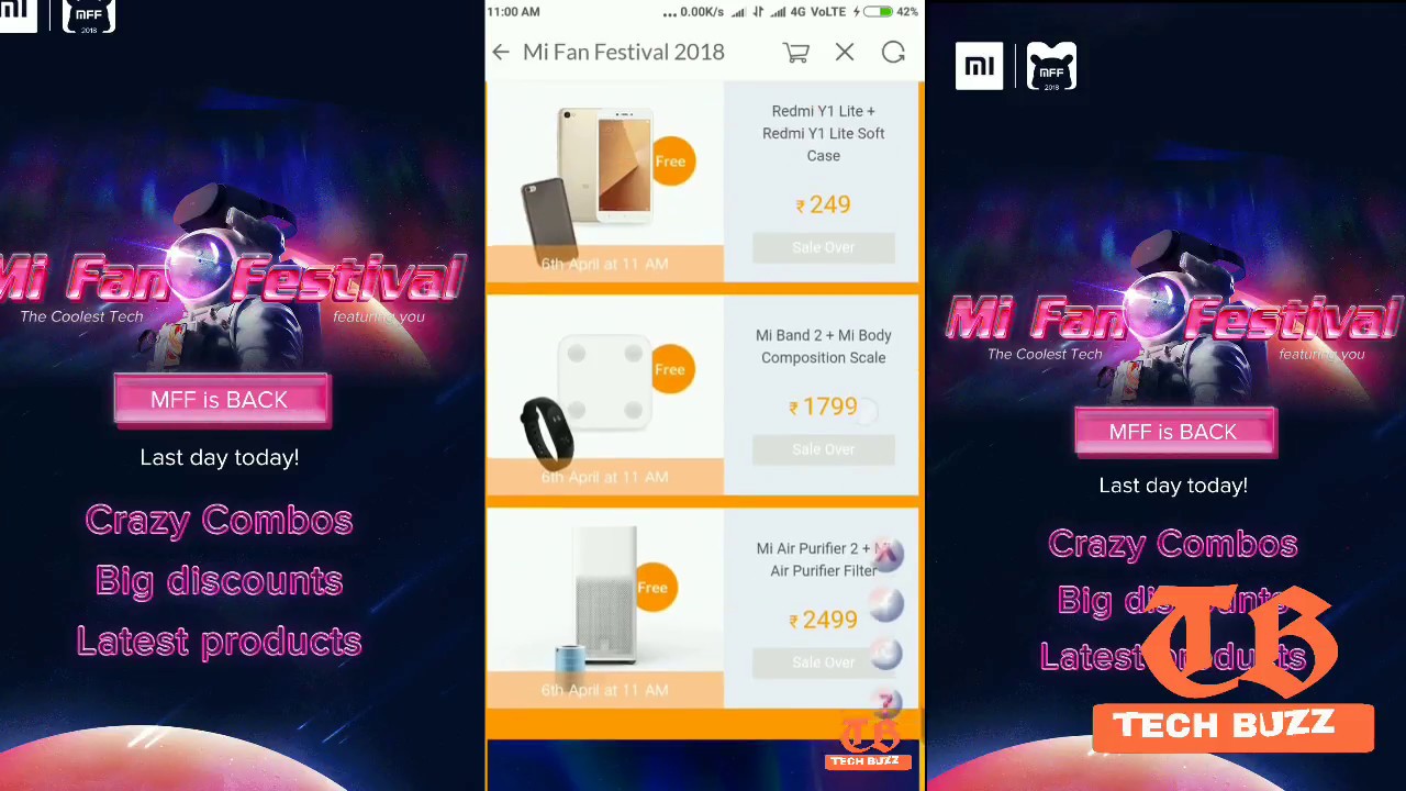 MI fan festival 2018 redmi Y1 Lite cover case that's crazy combo deals