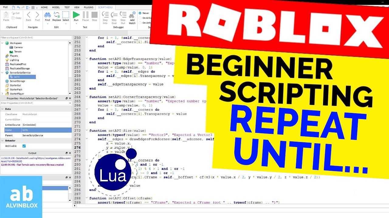 Repeating Repeat Until Roblox Beginner Scripting 16 Youtube - roblox lua self