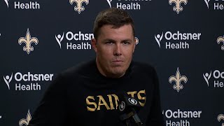 WATCH: Saints HC Kellen Moore provides injury updates, previews matchup with Giants