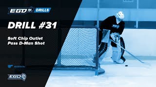 Elite Goaltending Development Drill Video #31 - Soft Chip Outlet Pass D-Man Shot