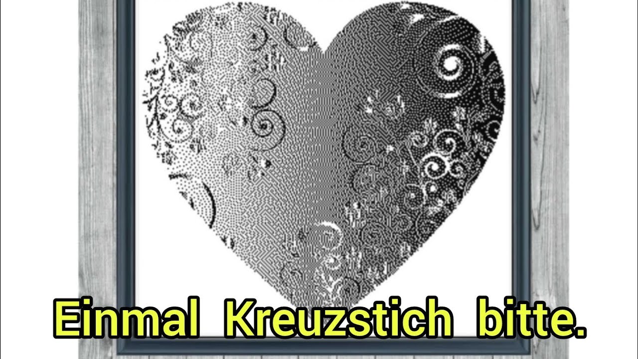 Sticken am blutenden Herz, mit Störungen. 🙈🤣