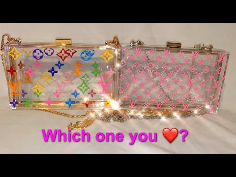 DIY Louis Vuitton Clear Bag, LV Multicolor inspired purse with cameo  cutter, Easy and fun