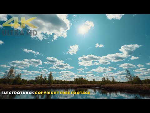 Blue Sky Clouds Time Lapse  | No copyright Lake Vibe Nature Background video 4K