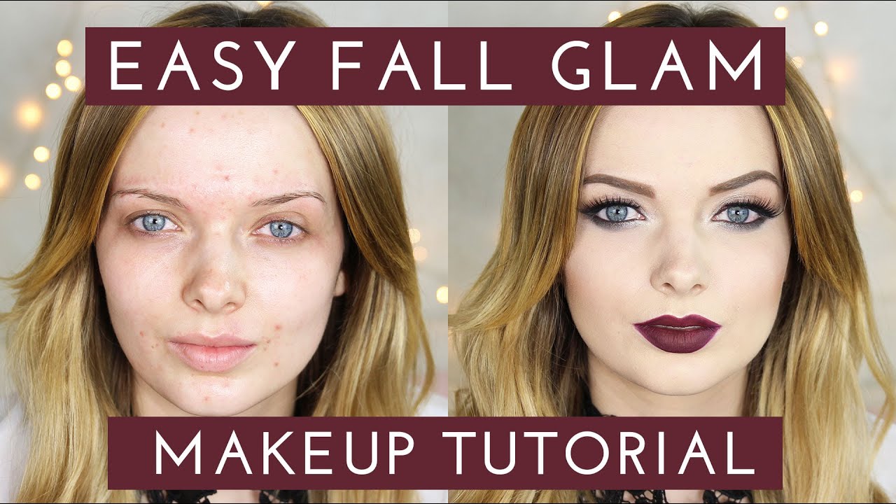 Acne Coverage Easy Fall Glam Makeup Tutorial MyPaleSkin YouTube