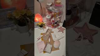 My desk is my favourite place #aesthetic #organization #coquette #makeup #cozygirl