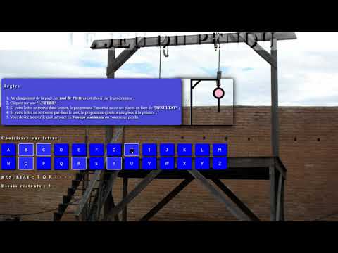 Mon jeu du Pendu en pur JavaScript