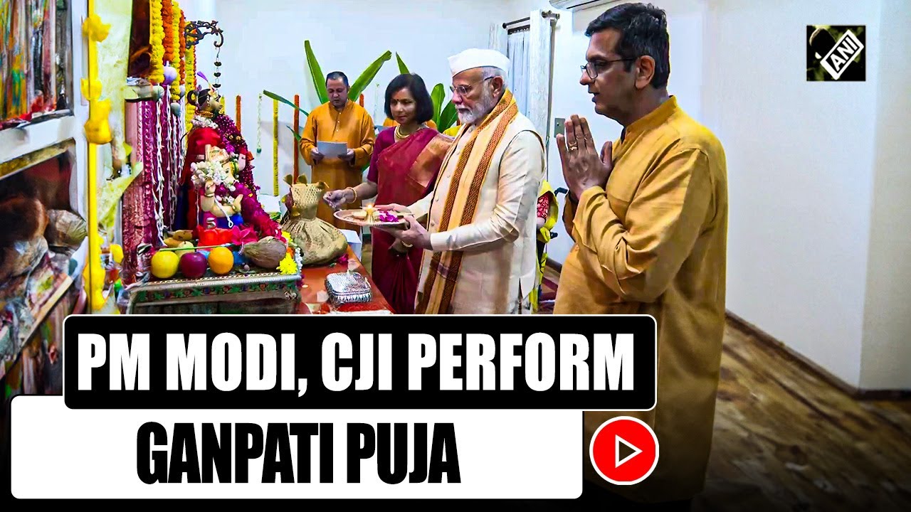 PM Modi attends Ganesh Puja celebrations at CJI DY Chandrachud’s ...