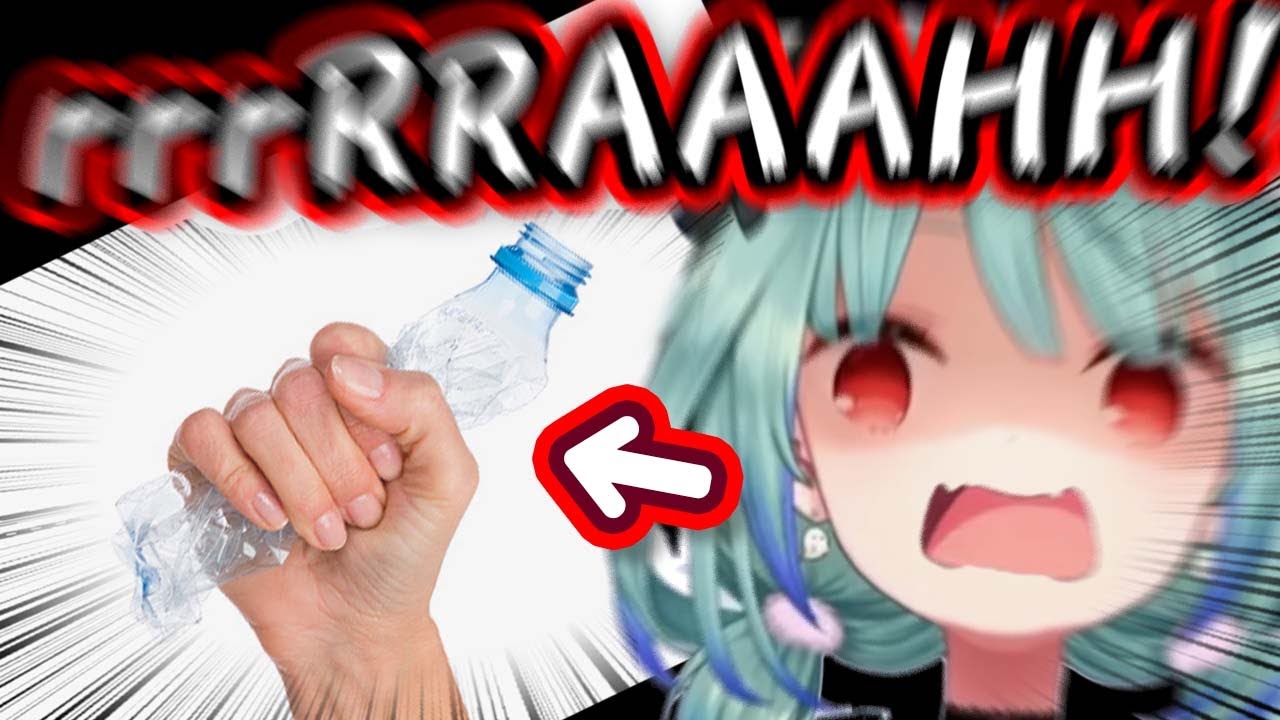 Rushia Crushes Plastic Bottle With Her Hands After Raging During Stream 【ENG Sub/Hololive】