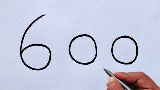 How to Draw a Bird Using the Number 600 | Easy Number Art