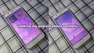 making my android phone aesthetic 💜 purple theme | #oppof1s screenshot 1