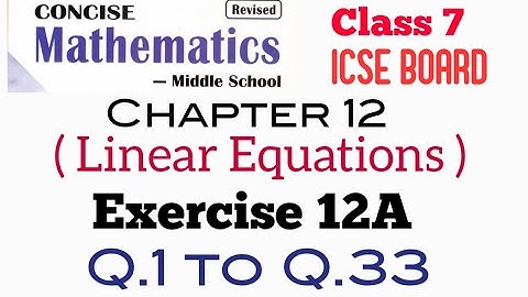 Exercise 12A Class 7 Maths ICSE Board Selina Publisher
