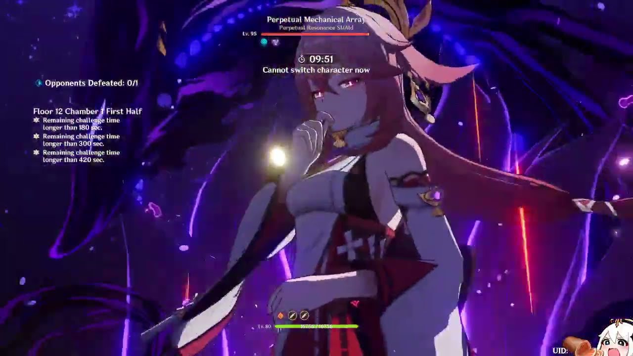 Yae C1 with Emblem of Severed Fate at Abyss 12-1