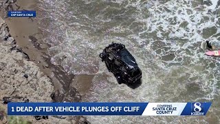 1 dead after vehicle plunges over 400 feet off cliff at a Santa Cruz County beach