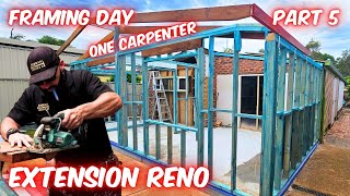 Extension Renovation | 1 Carpenter Framing Day!  PART 5