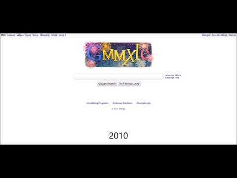 Google Homepage Timeline Screenshots 1998 to 2017