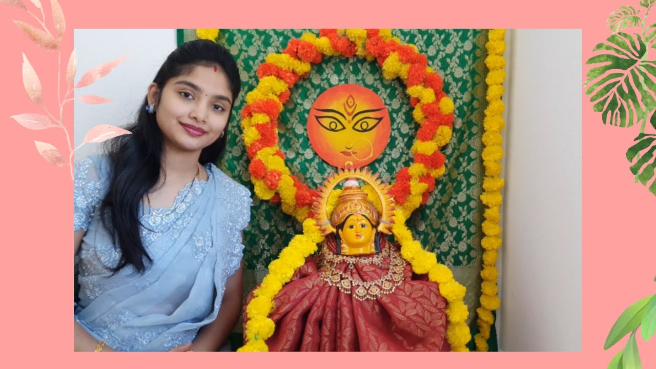 Day 1  sri swarna kavachalankrita Durga devi Decoration Dasara navratri festival decoration ideas