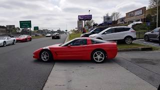 VETTES LEAVING THE ALL CORVETTE SHOW