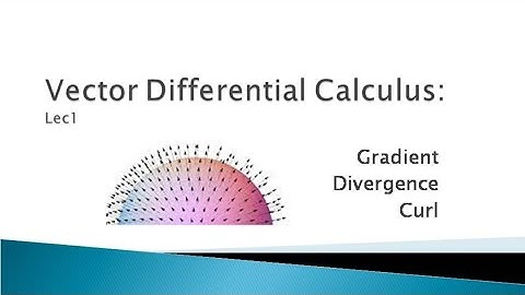 Vector Differential Calculus Gradient Divergence Curl