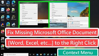 Fix Missing Microsoft Office Document [Word, Excel, etc..] to the Right Click Context Menu