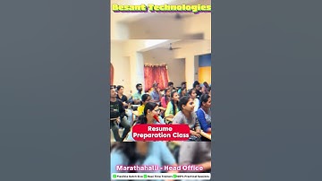📚Resume Preparation Class 💥💯| Besant Technologies Marathahalli Head Office