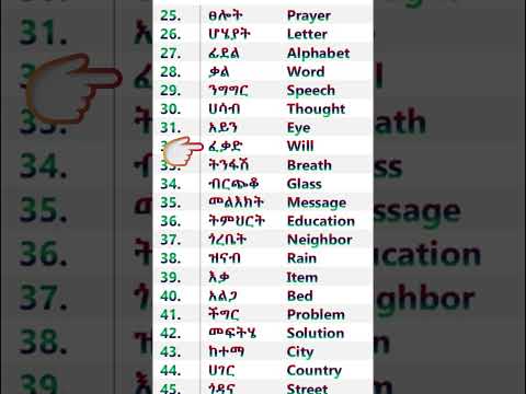 Learn Amharic Nouns P 2 Learn Amharic Words