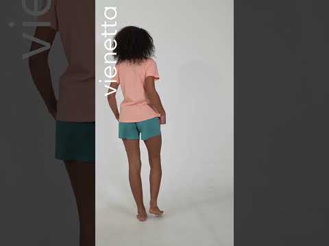Купить Хлопковый комплект из футболки и шорт VIENETTA 4084150000 в Украина в Lingerie.ua - Одяг для дому та відпочинку, Видео 1