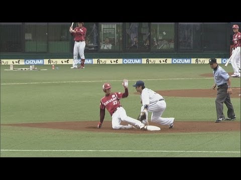 盗塁1位・聖澤vs盗塁阻止1位・炭谷 2012.07.08 L-E