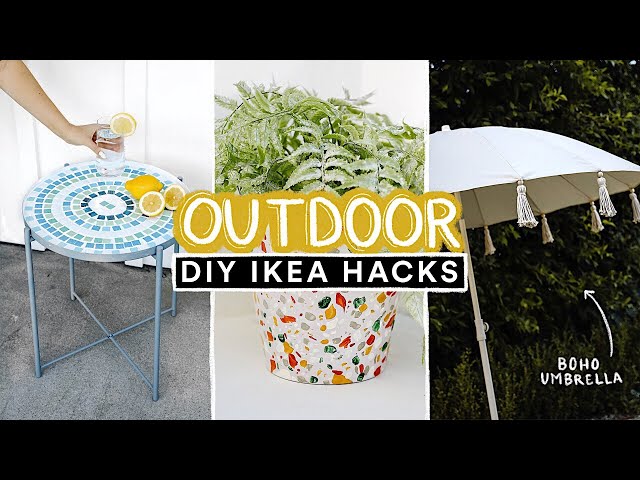 DIY OUTDOOR IKEA HACKS ☀️ Affordable DIY Decor + Furniture for Outside