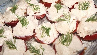 Закуска из помидор сыра и крабовых палочек//Паста из крабовых палочек Закуска из помидор сыра и крабовых палочек//Паста из крабовых палочек