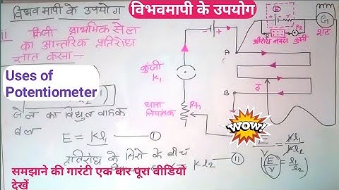 uses of Potentiometer in Hindi, विभवमापी के प्रयोग,