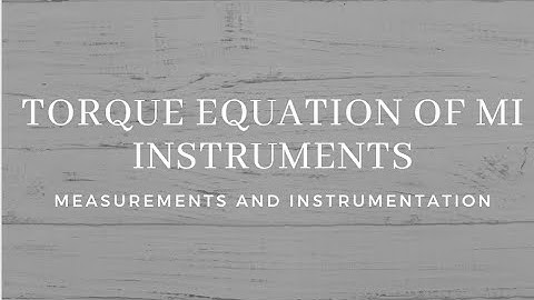 Torque equation of Moving Iron instruments