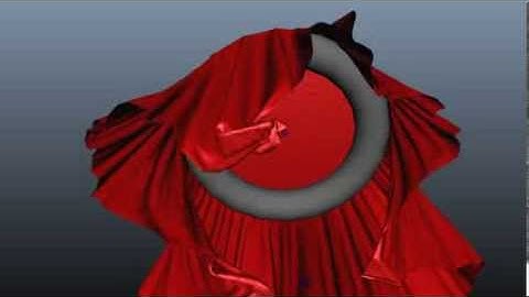 Dropping a large cloth over torus - bottom view - written in C++