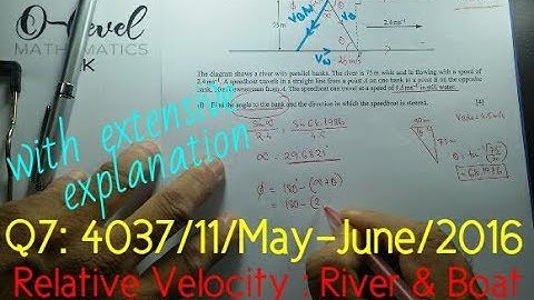 Relative Velocity (River & Boat) with extensive explanation: Q7: 4037/11/M/J/16: