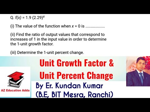 How to Find value of a function, 1-unit growth factor and 1-unit percent change of a given function