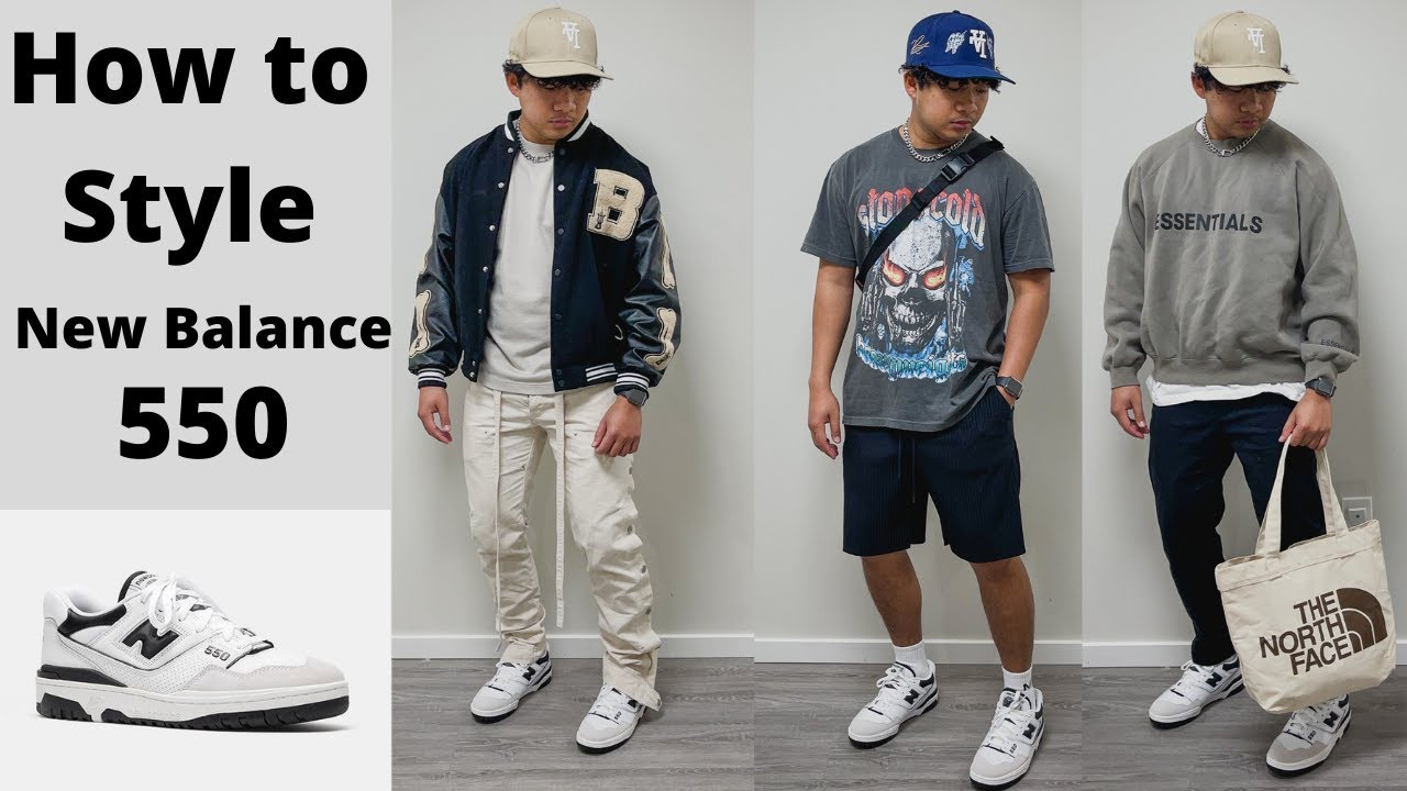 HOW TO STYLE: NEW BALANCE 550 Black White Colourway Ways To Style ...