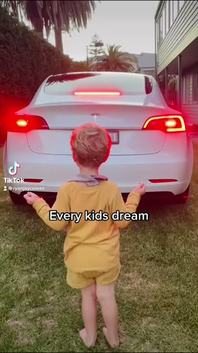 Kids LOVE the Tesla light show 🥰 #shorts #teslamodel3