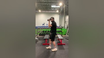Split stance curl to press, contralateral