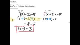 A2 2.1 (part 1) Functions & Function Notation