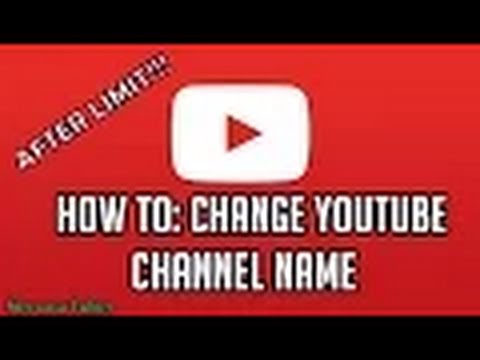 How to change your youtube channel name