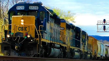 Classic All SD40-2 Consist Leads Monster CSX Freight Train