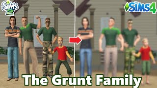 STRANGETOWN GRUNT FAMILY SIMS 2 to SIMS 4 | Recreating Strangetown | SimSkeleton